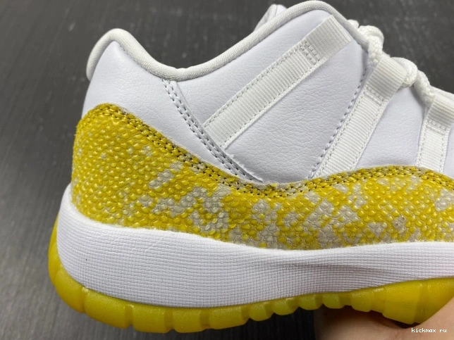 Cheap WMNS Yellow Low Jordan Snakeskin Air 11 AH7860-107 0821